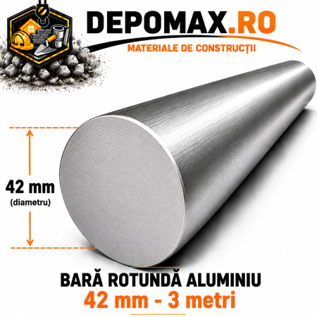Bara rotunda aluminiu 42 mm, 3 metri, EN AW-6082